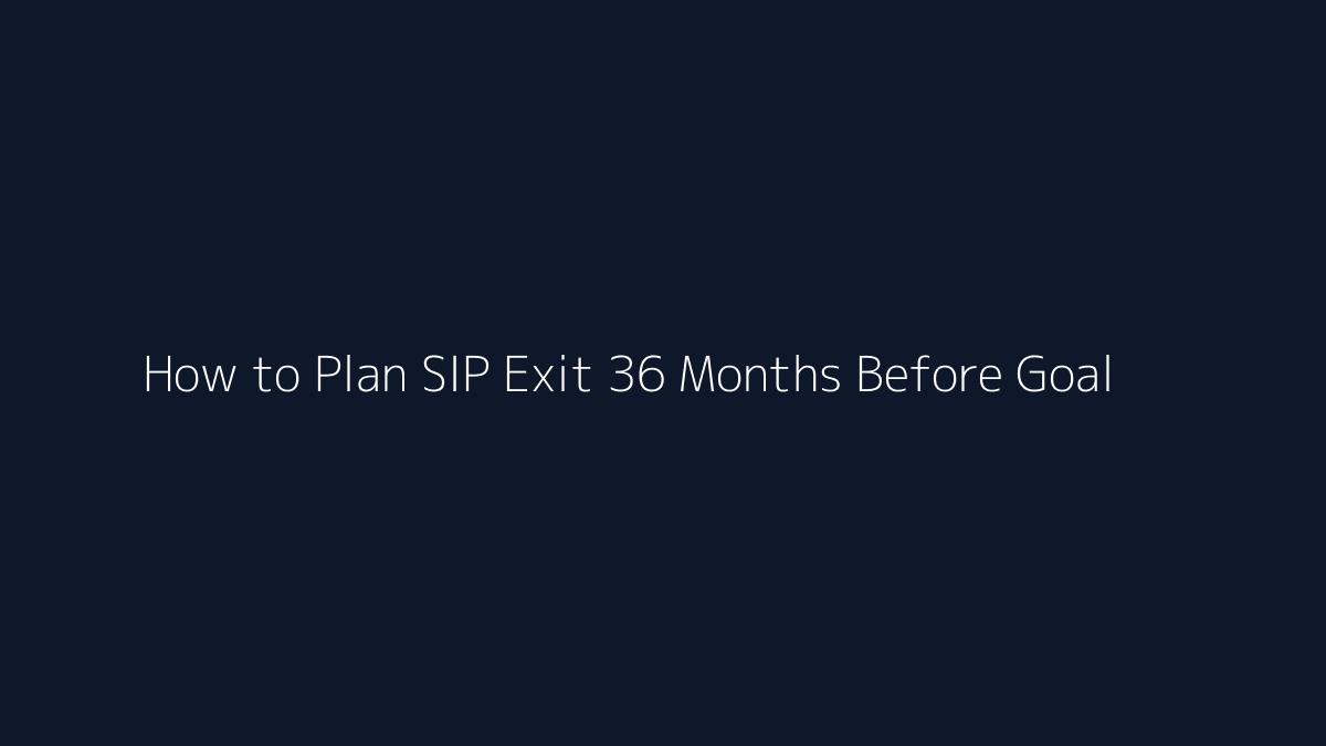 How to Plan SIP Exit 36 Months Before Goal featured image