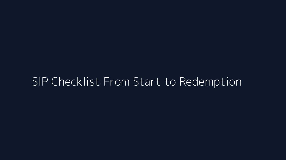 SIP Checklist From Start to Redemption featured image
