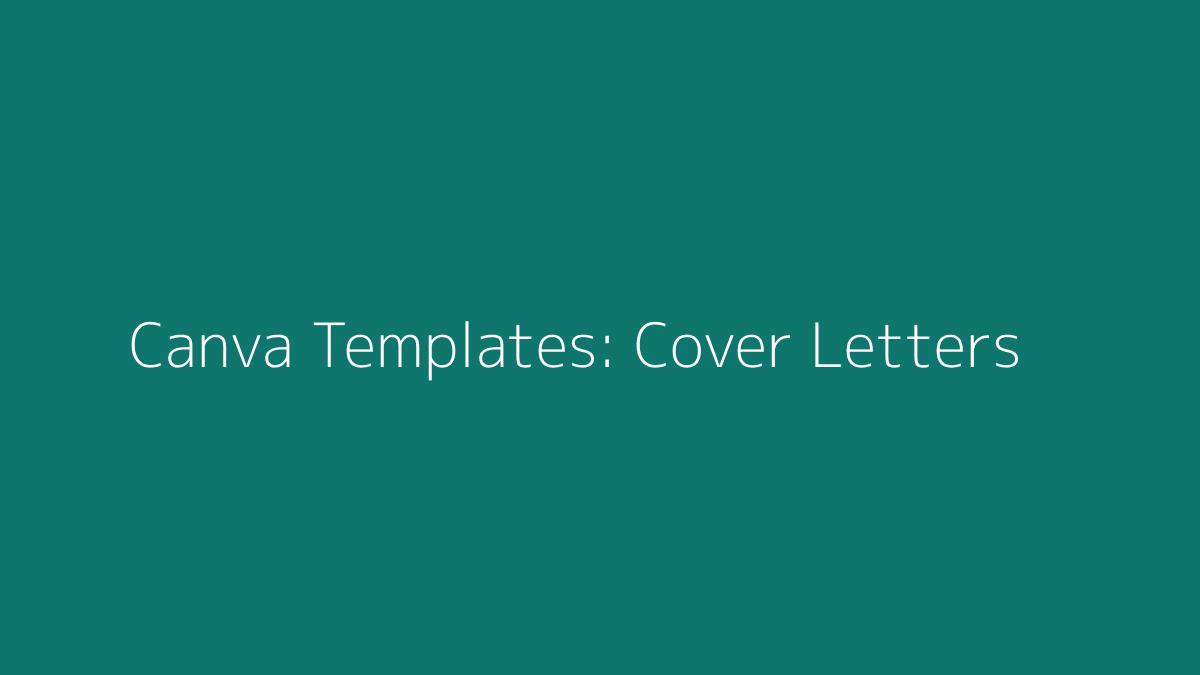 Featured image for Canva Templates for Cover Letters