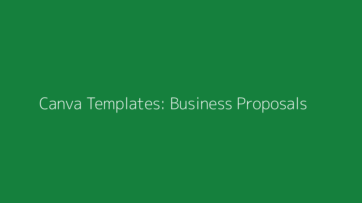 Featured image for Canva Templates for Business Proposals