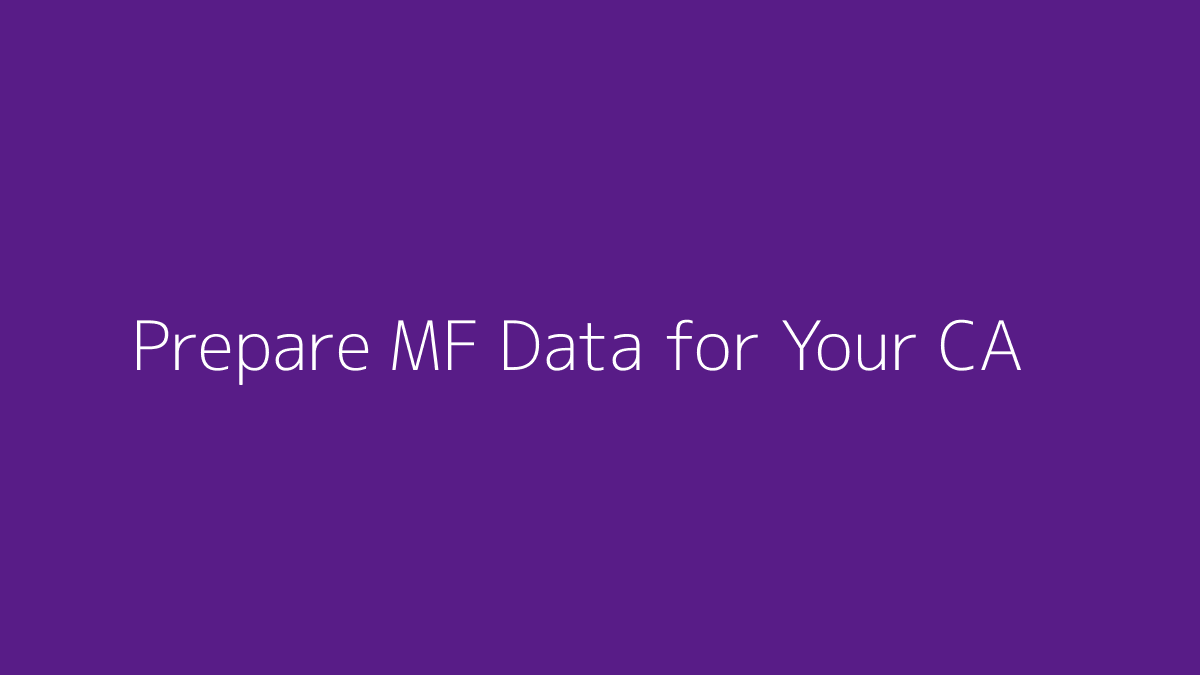 Featured image for How to Prepare Mutual Fund Data for Your CA