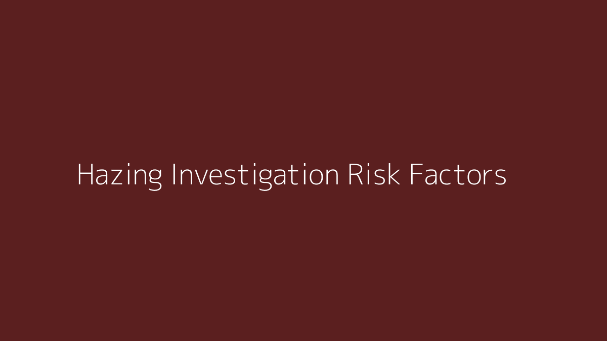 Visualization of hazing investigation risk factors for MSU fraternities and sororities