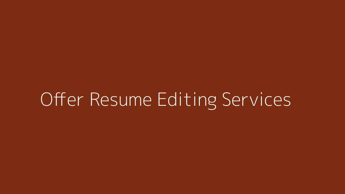 Featured image for How to Offer Resume Editing Services
