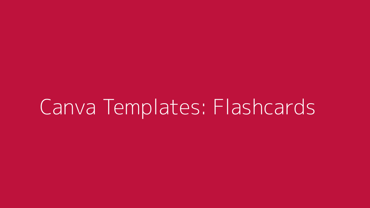 Featured image for Canva Templates for Flashcards