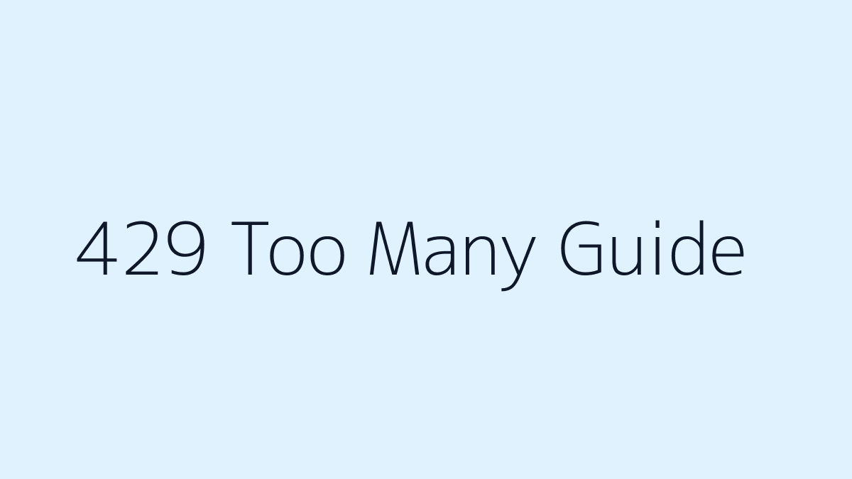 429 Too Many Requests 해결 방법 대표 이미지