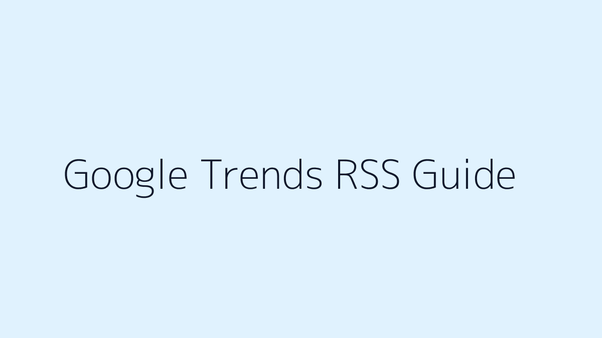 Google Trends RSS 대표 이미지