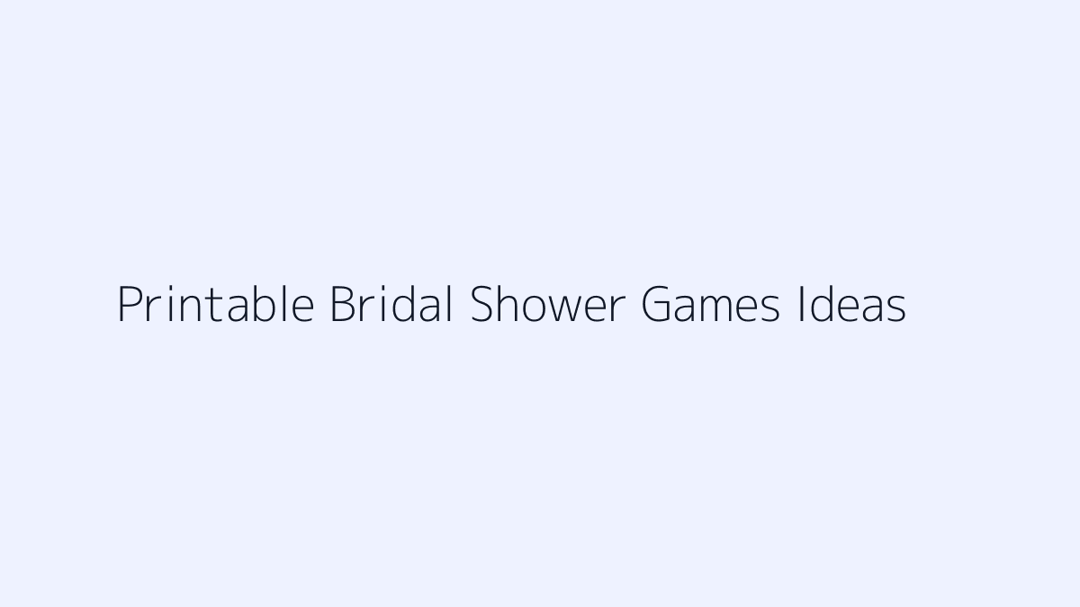 Printable Bridal Shower Games Ideas featured image