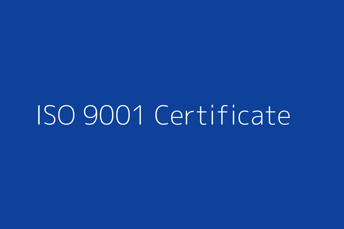 ISO 9001 certificate