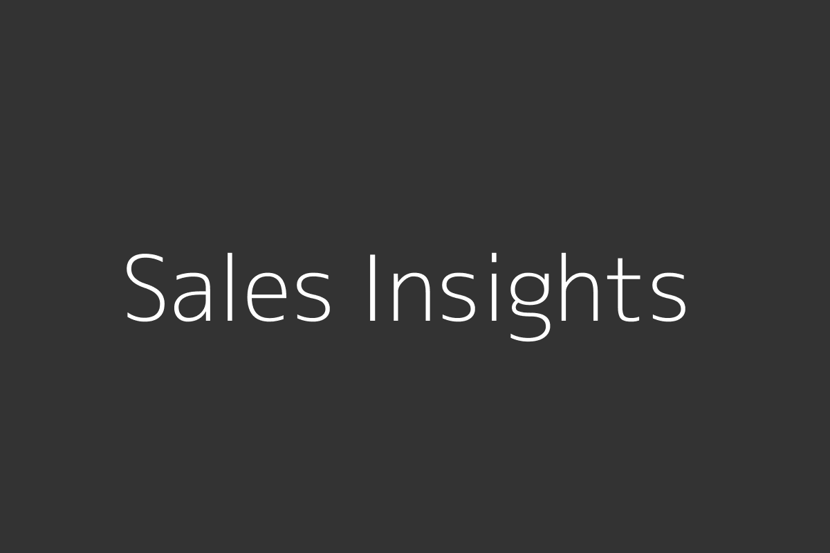 Sales Insights