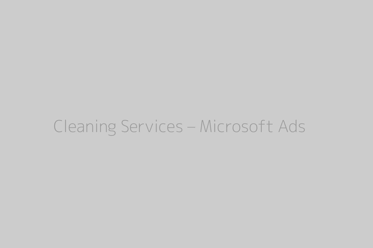Cleaning Services – Microsoft Ads