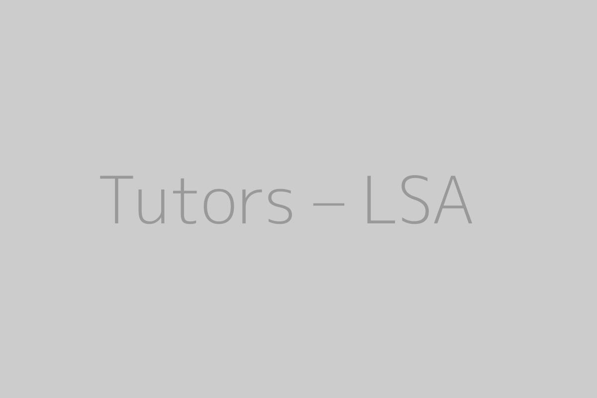 Tutors – LSA
