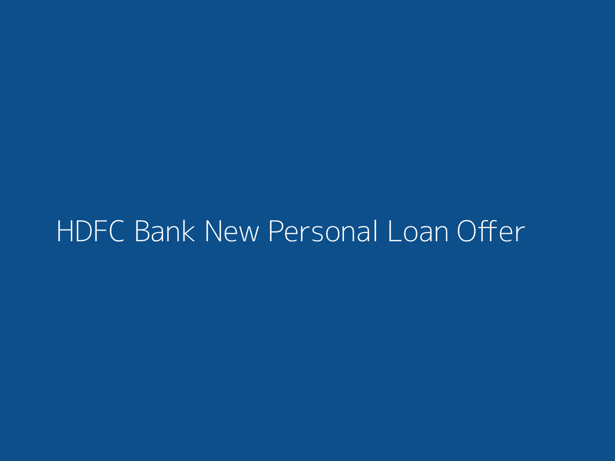 HDFC personal loan offer