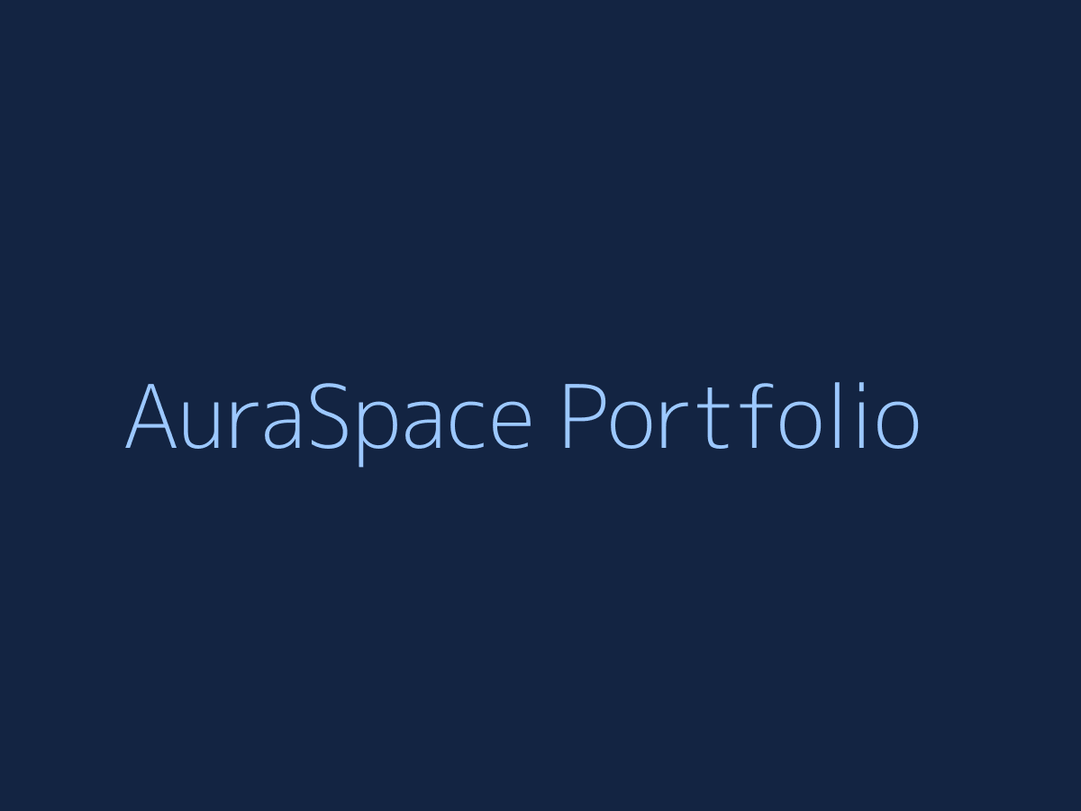 AuraSpace Portfolio Website Concept