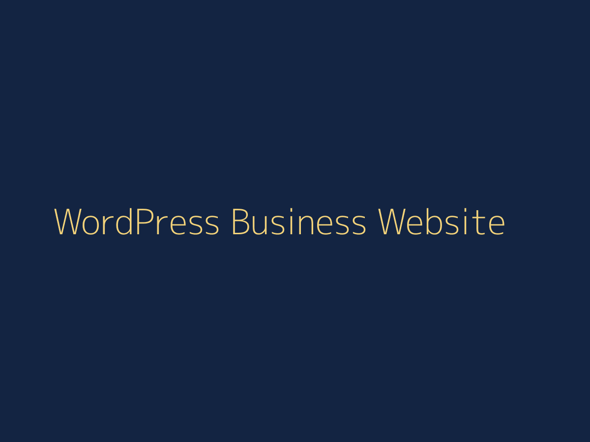 Premium WordPress Business Website