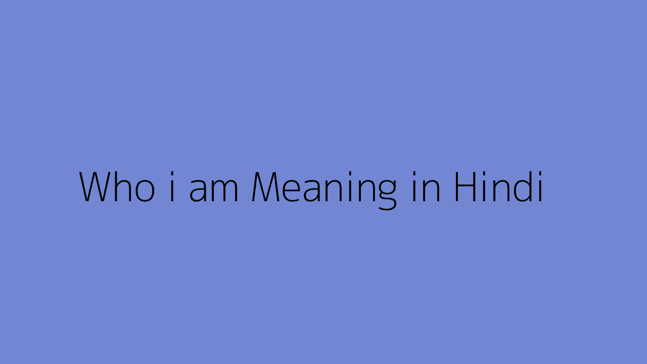 who-i-am-meaning-in-hindi