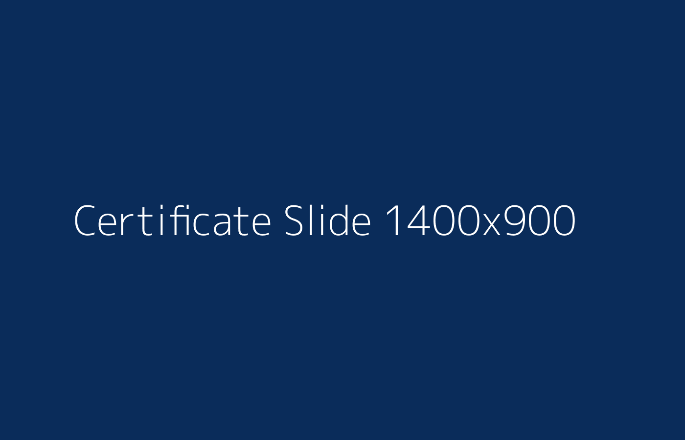 Certificate Slide