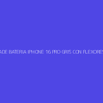 TAPA DE BATERIA IPHONE 16 PRO GRIS CON FLEXORES