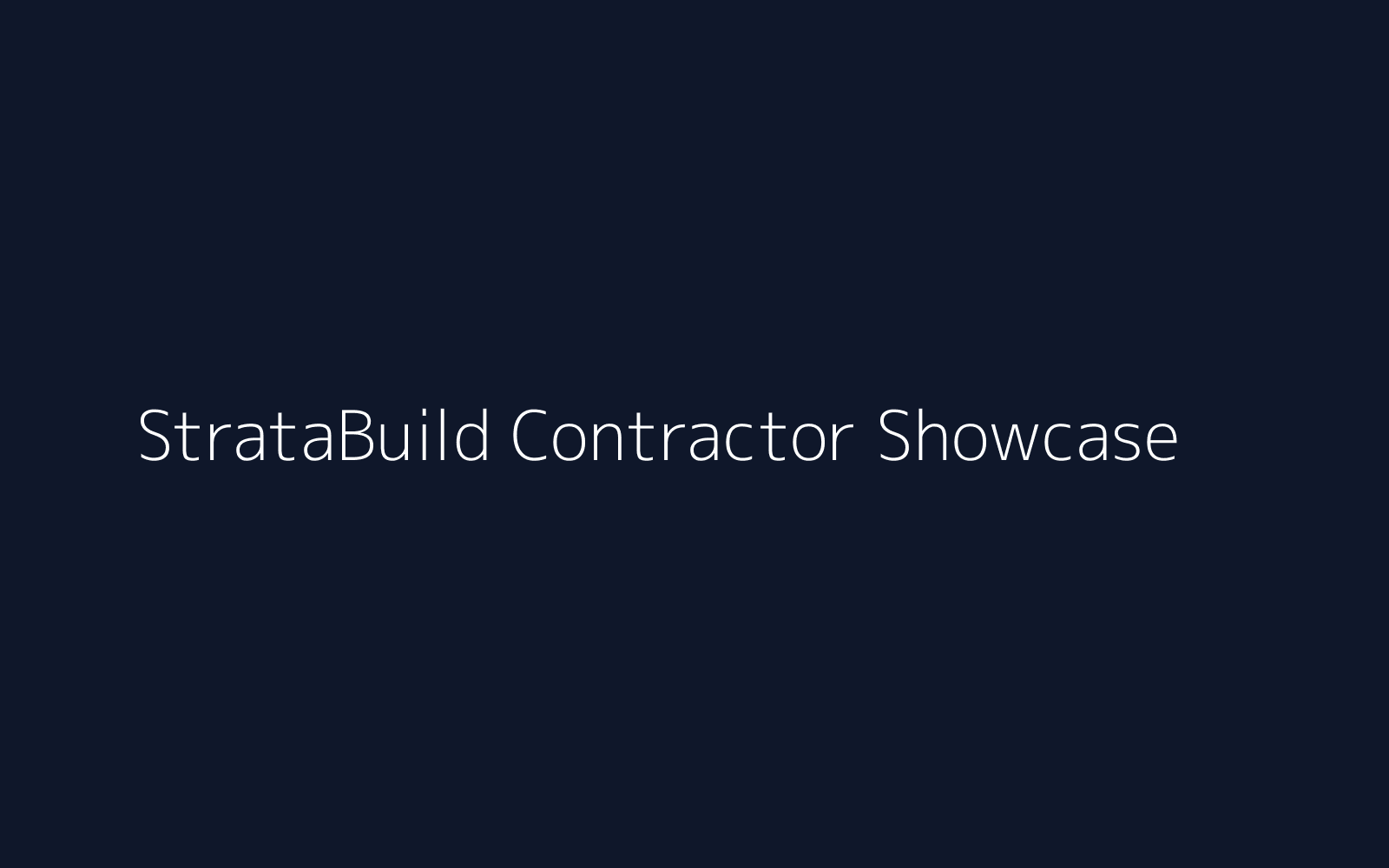 StrataBuild Contractor Showcase image