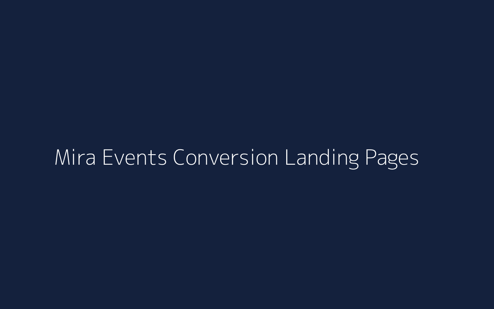 Mira Events Conversion Landing Pages image