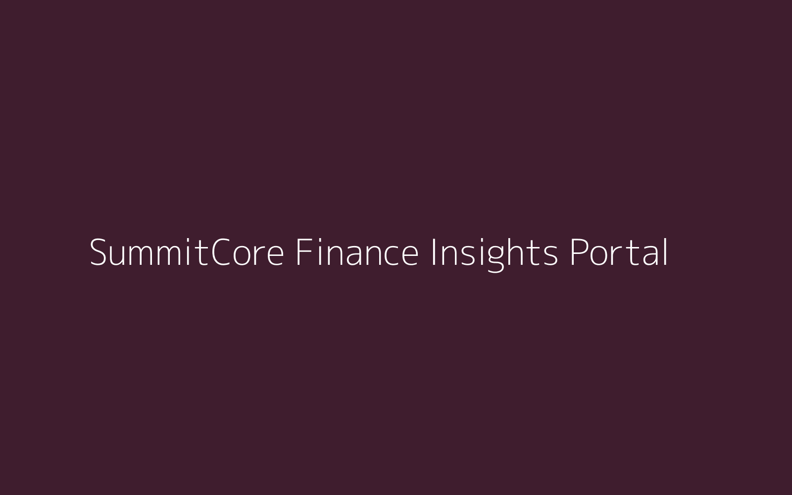 SummitCore Finance Insights Portal image