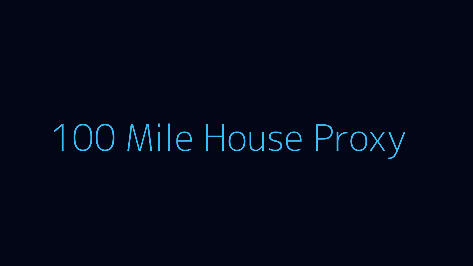 100 Mile House proxy dashboard and locations map