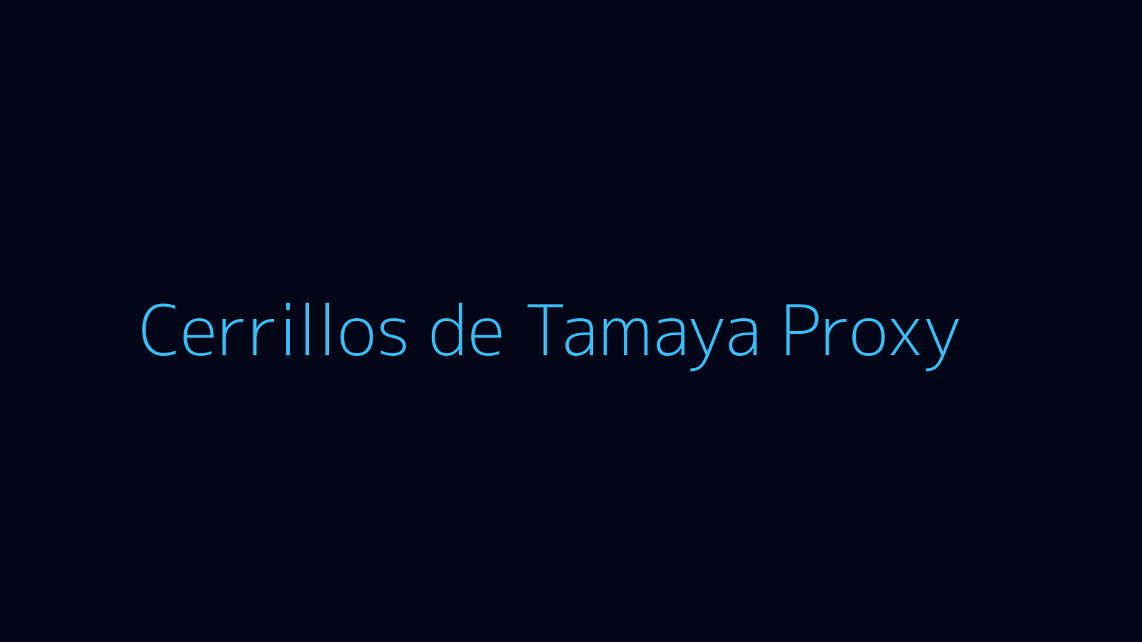 Cerrillos de Tamaya proxy dashboard and locations map