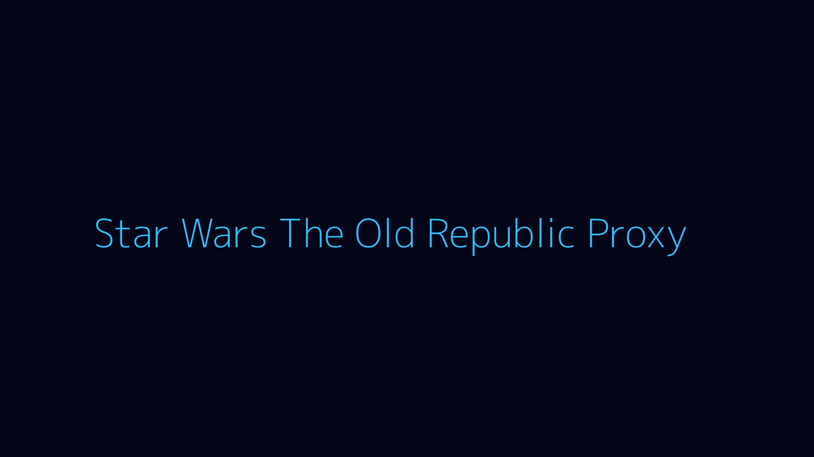 Star Wars: The Old Republic proxy dashboard and game overlay
