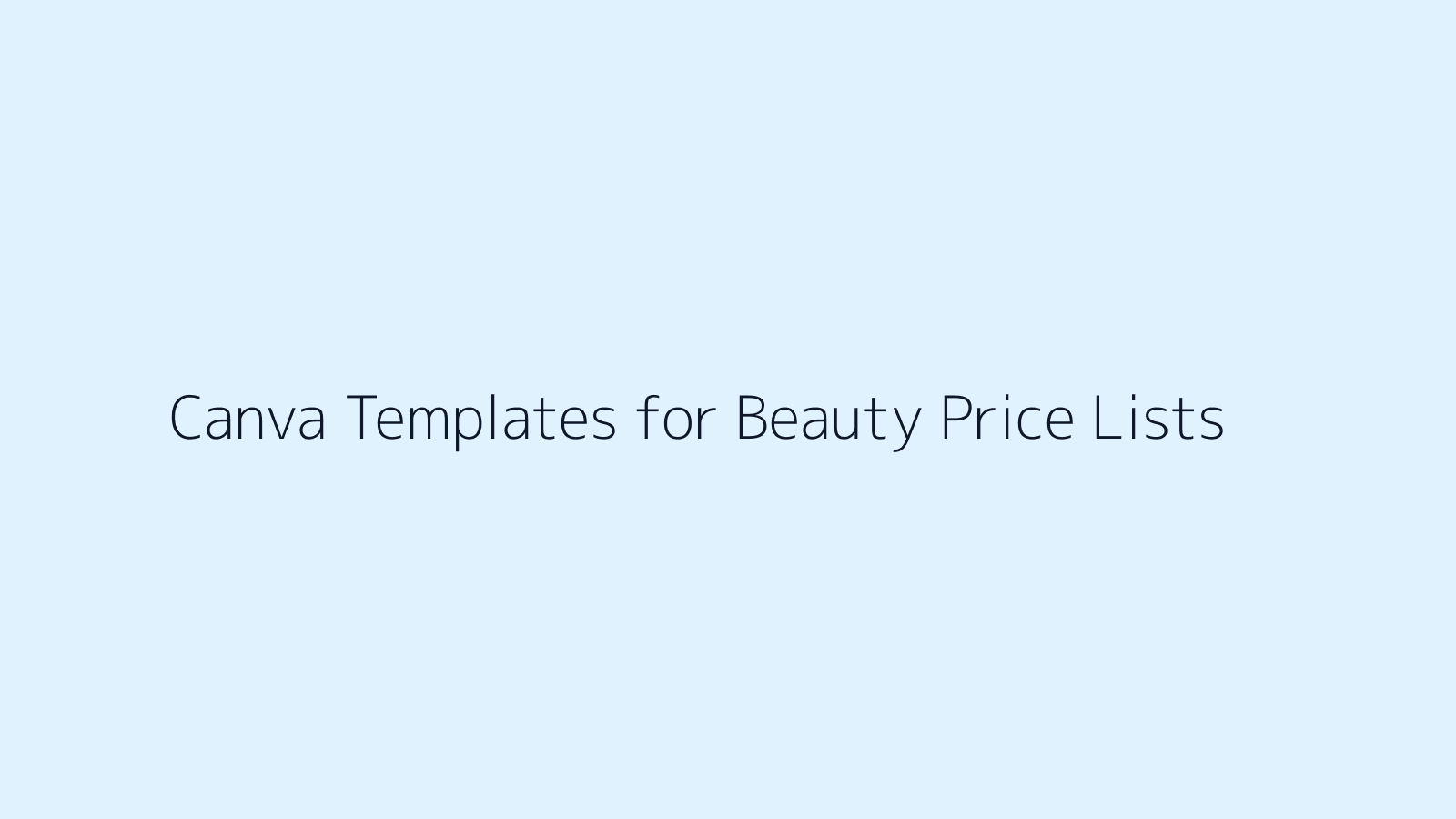 Canva Templates for Beauty Price Lists featured image