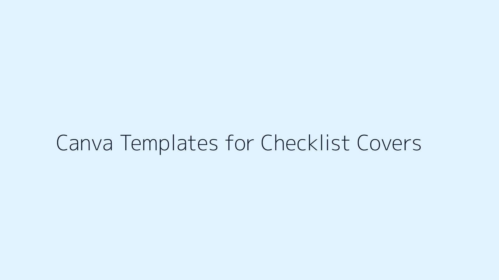 Canva Templates for Checklist Covers featured image