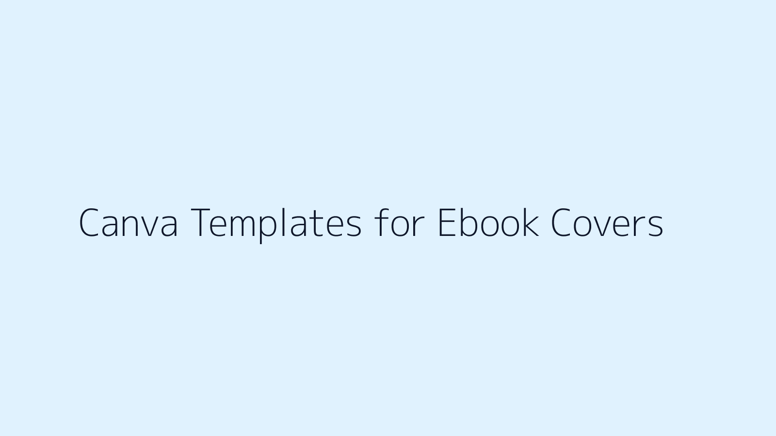 Canva Templates for Ebook Covers featured image