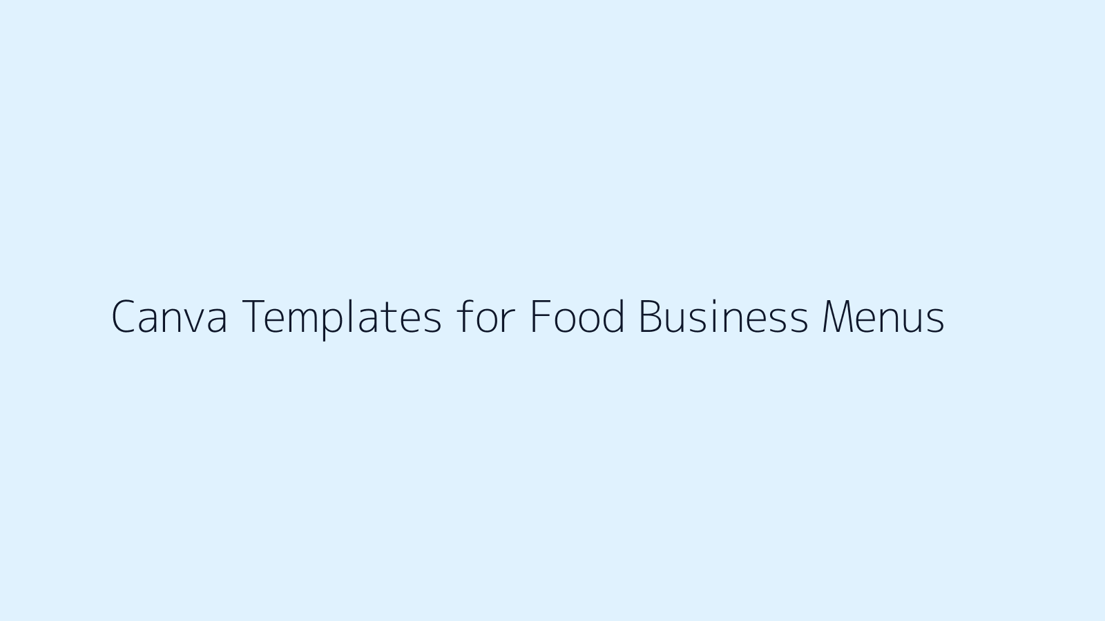 Canva Templates for Food Business Menus featured image