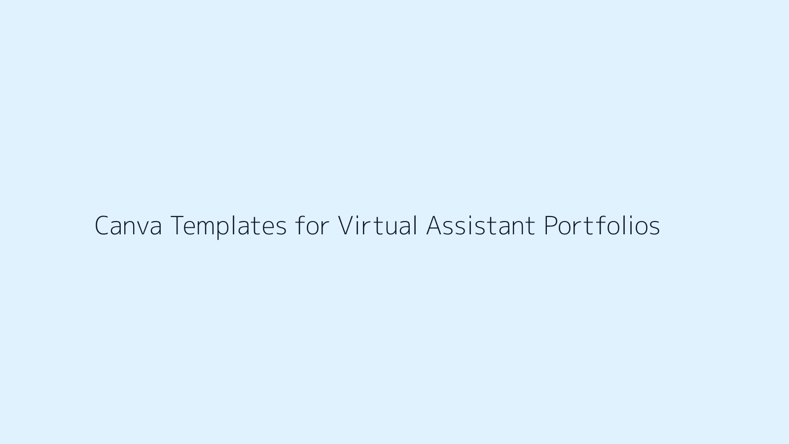 Canva Templates for Virtual Assistant Portfolios featured image