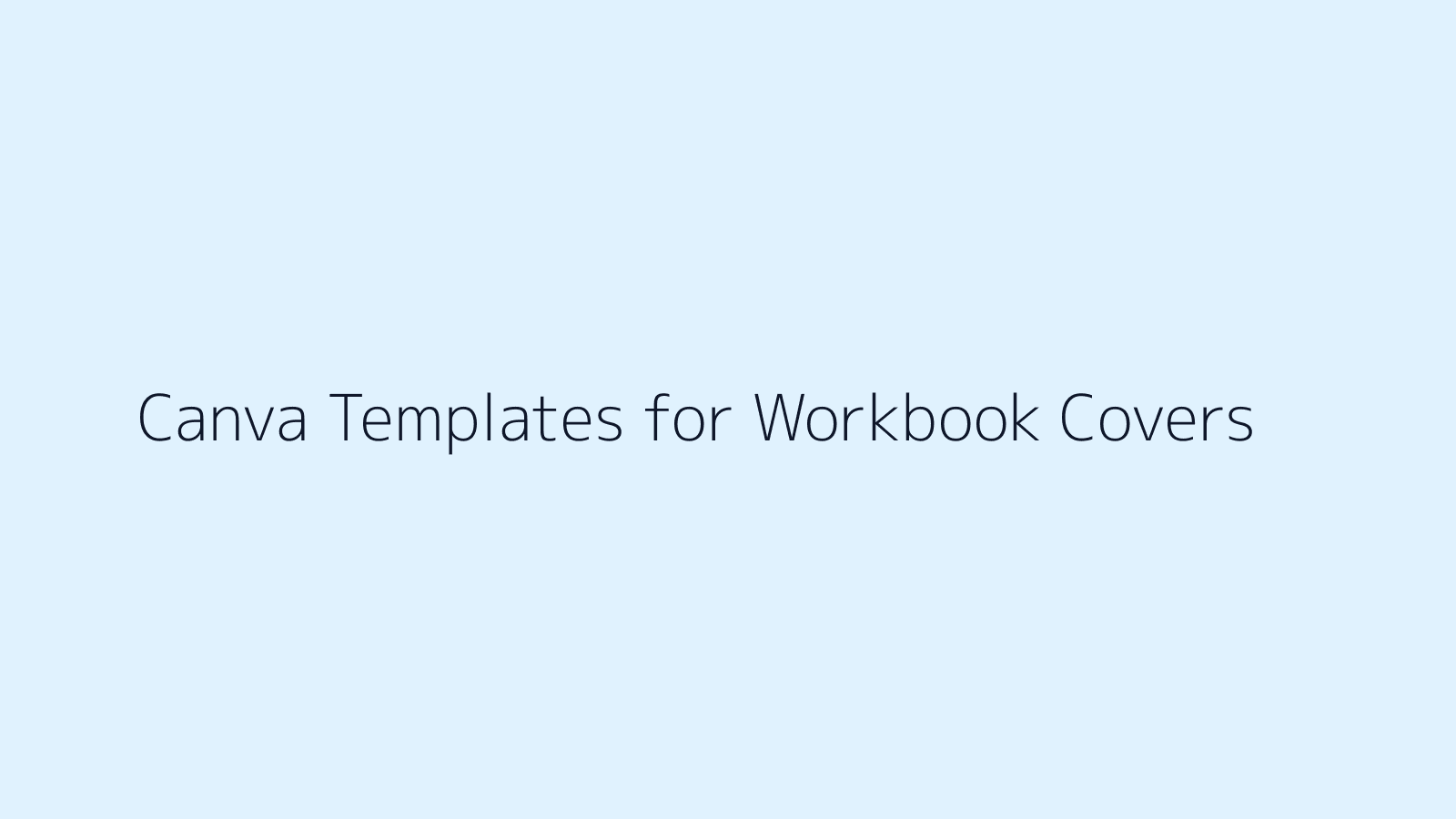 Canva Templates for Workbook Covers featured image