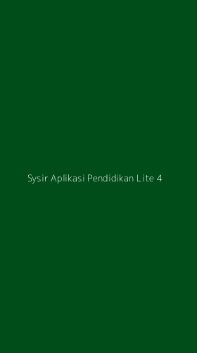 Tampilan Antarmuka Aplikasi Sysir Aplikasi Pendidikan Lite - 4