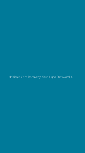 Tampilan Antarmuka Aplikasi Hokiraja Cara Recovery Akun Lupa Password - 4