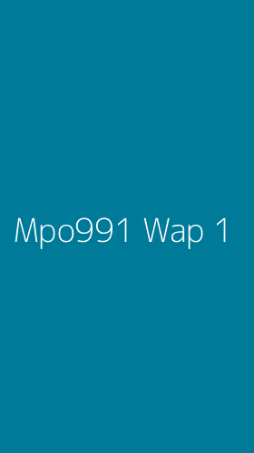 Tampilan Antarmuka Aplikasi Mpo991 Wap - 1