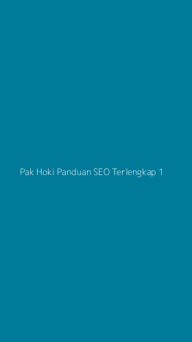 Tampilan Antarmuka Aplikasi Pak Hoki Panduan Seo Terlengkap - 1