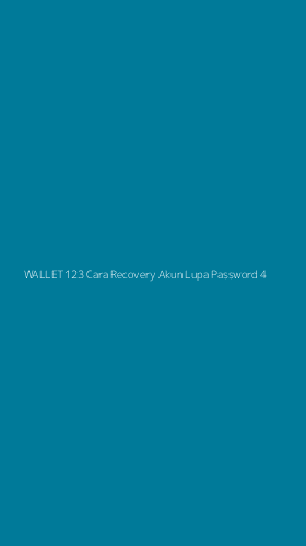 Tampilan Antarmuka Aplikasi Wallet123 Cara Recovery Akun Lupa Password - 4