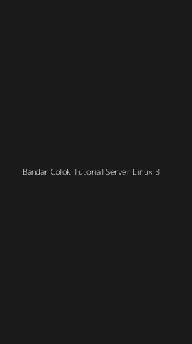 Tampilan Antarmuka Aplikasi Bandar Colok Tutorial Server Linux - 3