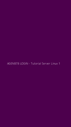 Tampilan Antarmuka Aplikasi AGEN878 LOGIN - Tutorial Server Linux - 1