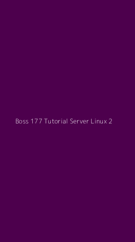 Tampilan Antarmuka Aplikasi Boss 177 Tutorial Server Linux - 2