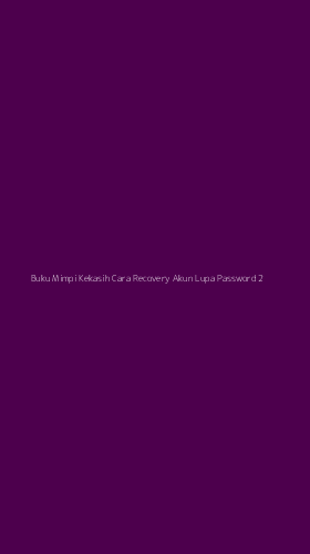 Tampilan Antarmuka Aplikasi Buku Mimpi Kekasih Cara Recovery Akun Lupa Password - 2