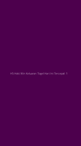 Tampilan Antarmuka Aplikasi H5 Hoki Win Keluaran Togel Hari Ini Tercepat - 1