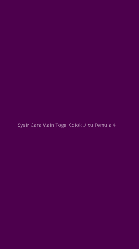 Tampilan Antarmuka Aplikasi Sysir Cara Main Togel Colok Jitu Pemula - 4