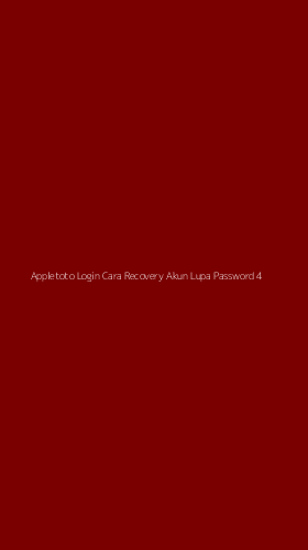 Tampilan Antarmuka Aplikasi Appletoto Login Cara Recovery Akun Lupa Password - 4