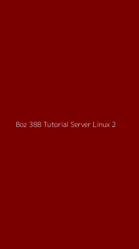 Tampilan Antarmuka Aplikasi Boz 388 Tutorial Server Linux - 2
