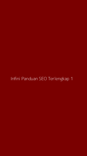 Tampilan Antarmuka Aplikasi Infini Panduan Seo Terlengkap - 1
