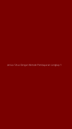 Tampilan Antarmuka Aplikasi Jenius Situs Dengan Metode Pembayaran Lengkap - 1
