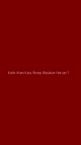 Tampilan Antarmuka Aplikasi Kode Alam Kaos Resep Masakan Harian - 1