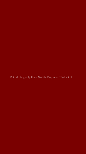 Tampilan Antarmuka Aplikasi Koko4d Login Aplikasi Mobile Responsif Terbaik - 1